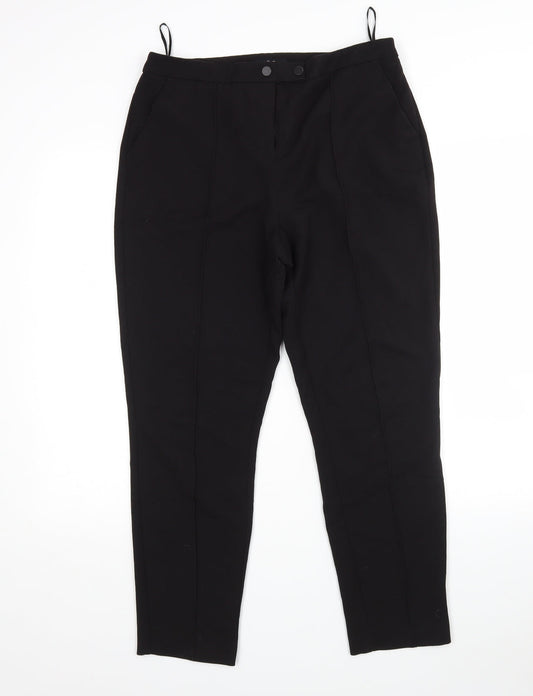 F&F Womens Black  Polyester Trousers  Size 10 L28 in Regular