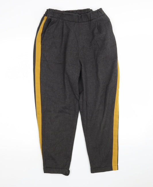 Womens UK Size M Pull&Bear Regular Fit Cropped Multicoloured Trousers