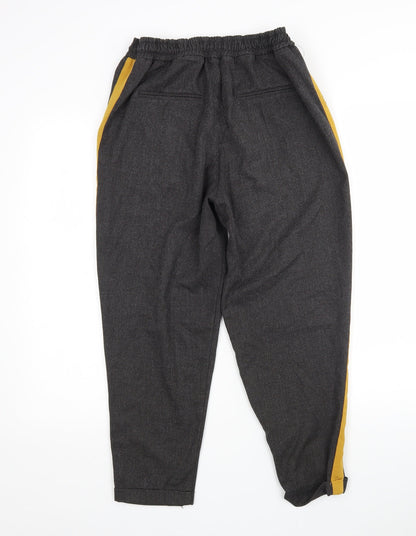Womens UK Size M Pull&Bear Regular Fit Cropped Multicoloured Trousers