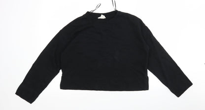 H&M Womens Black  Cotton Pullover Sweatshirt Size XS