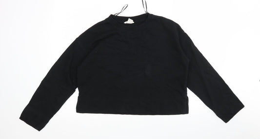 H&M Womens Black  Cotton Pullover Sweatshirt Size XS