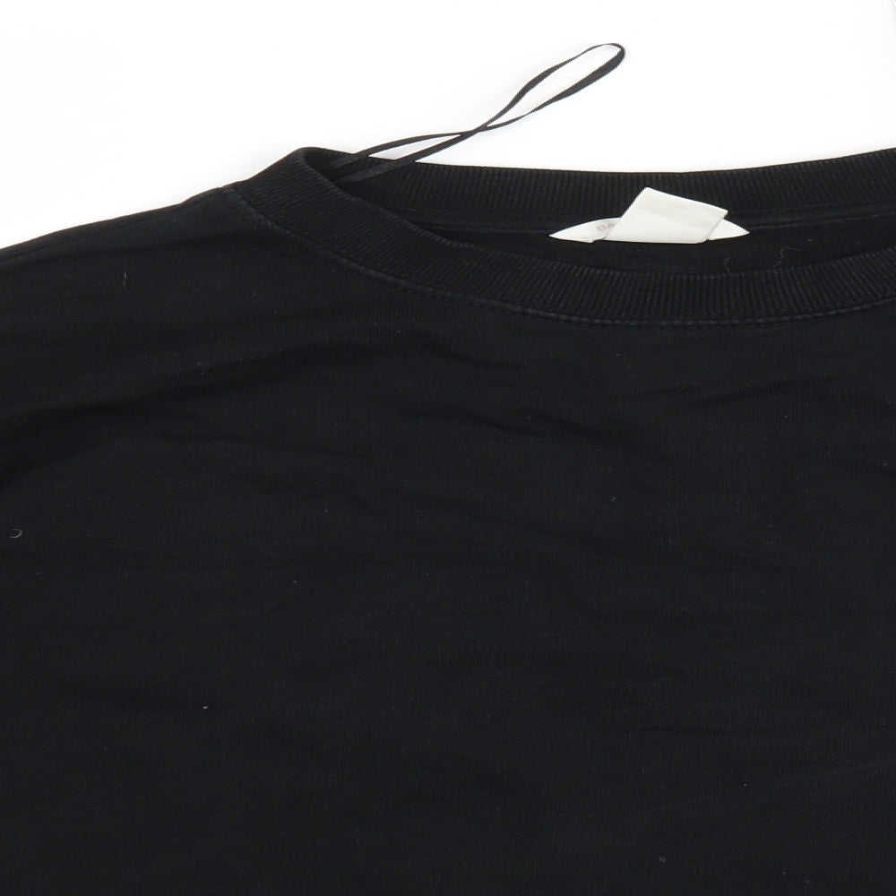 H&M Womens Black  Cotton Pullover Sweatshirt Size XS
