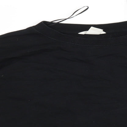 H&M Womens Black  Cotton Pullover Sweatshirt Size XS