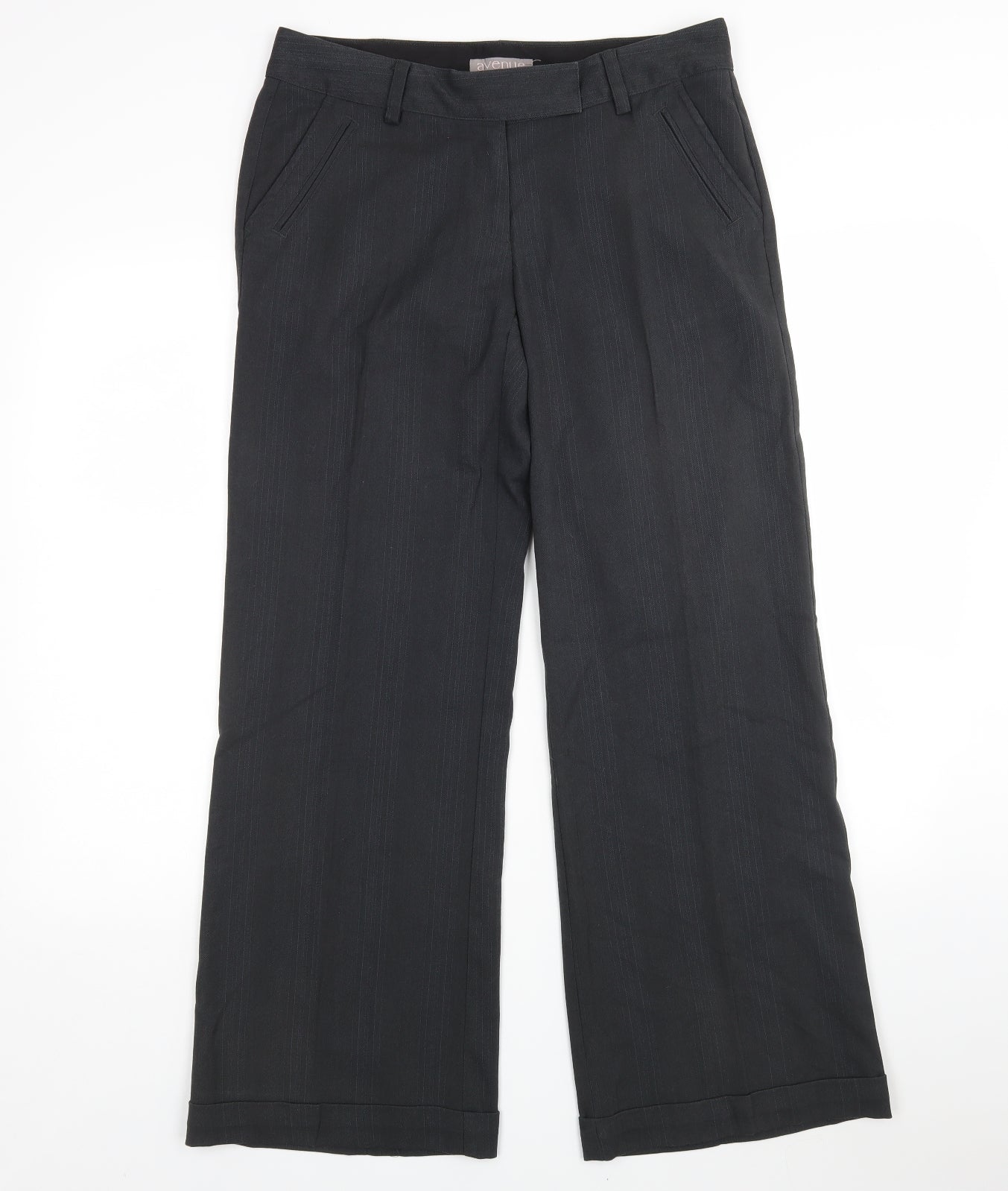 Avenue Womens Grey  Polyester Trousers  Size 10 L31 in Regular