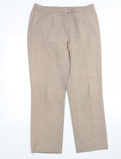 George Womens Brown  Polyester Trousers  Size 12 L29 in Regular
