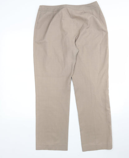 George Womens Brown  Polyester Trousers  Size 12 L29 in Regular