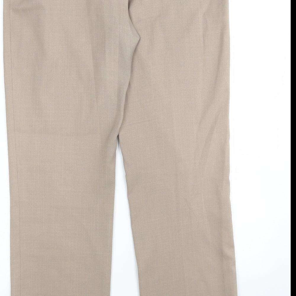 George Womens Brown  Polyester Trousers  Size 12 L29 in Regular