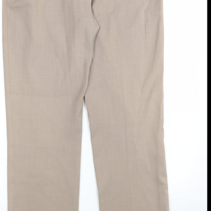 George Womens Brown  Polyester Trousers  Size 12 L29 in Regular
