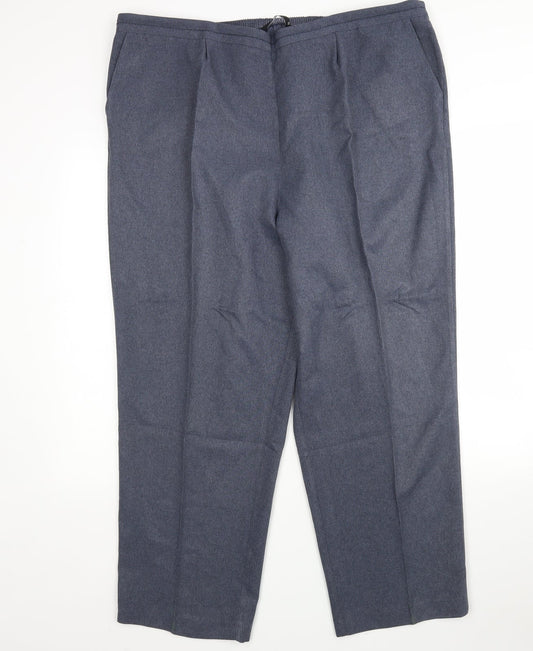 BM Womens Grey  Polyester Trousers  Size 22 L28 in Regular
