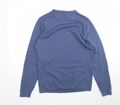 George Womens Blue Round Neck  Cotton Pullover Jumper Size M