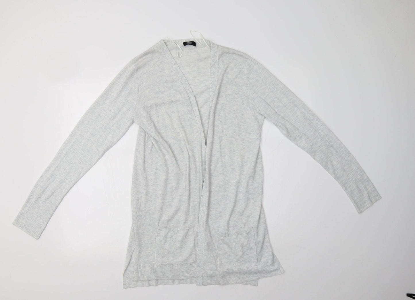 F&F Womens Grey V-Neck  Polyester Cardigan Jumper Size 12