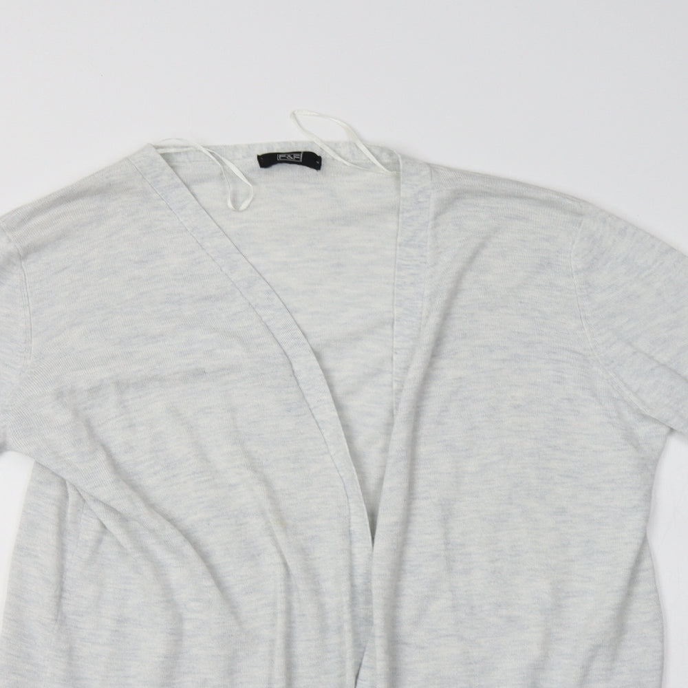 F&F Womens Grey V-Neck  Polyester Cardigan Jumper Size 12