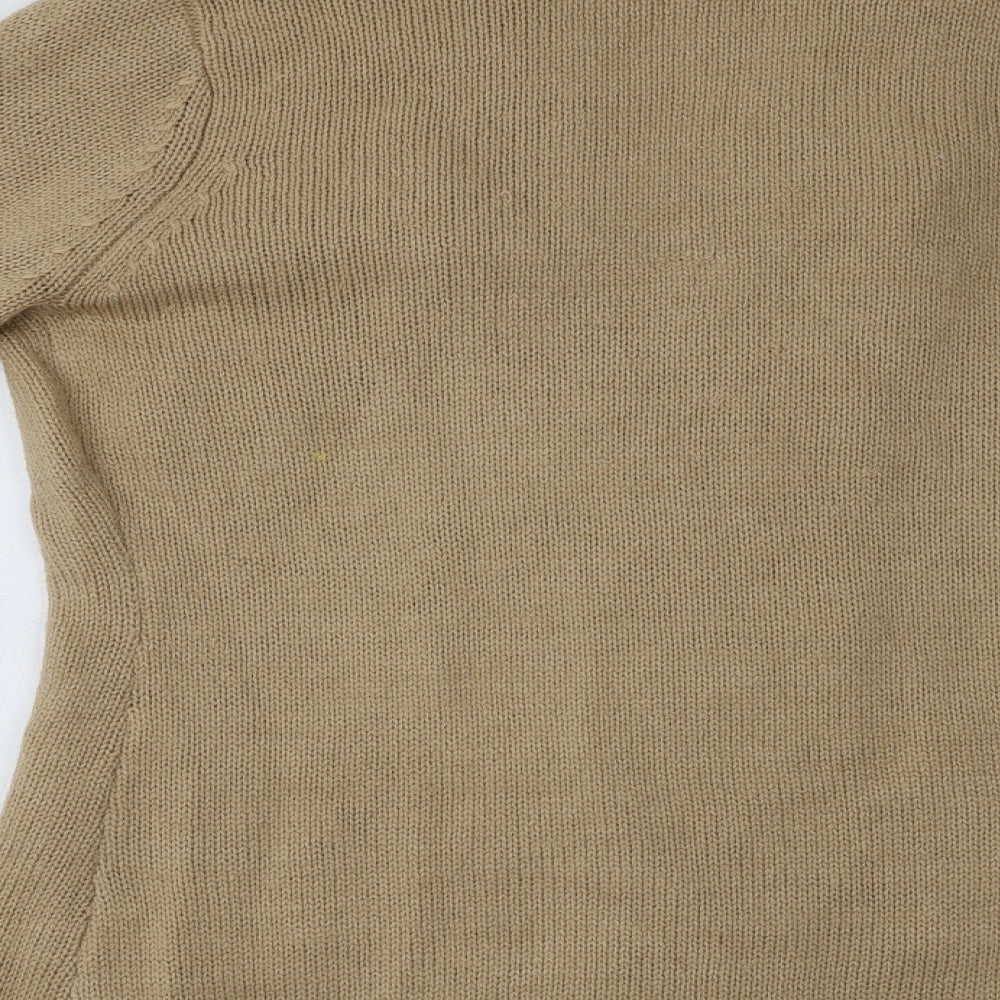 B. Yo Womens Beige   Overcoat Coatigan Size 14