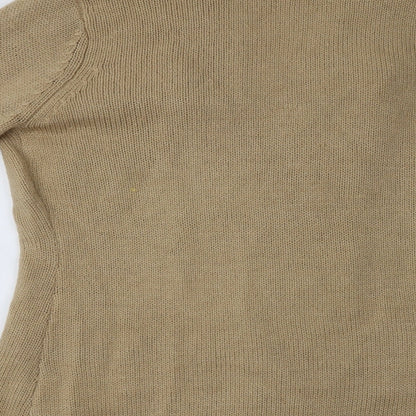 B. Yo Womens Beige   Overcoat Coatigan Size 14