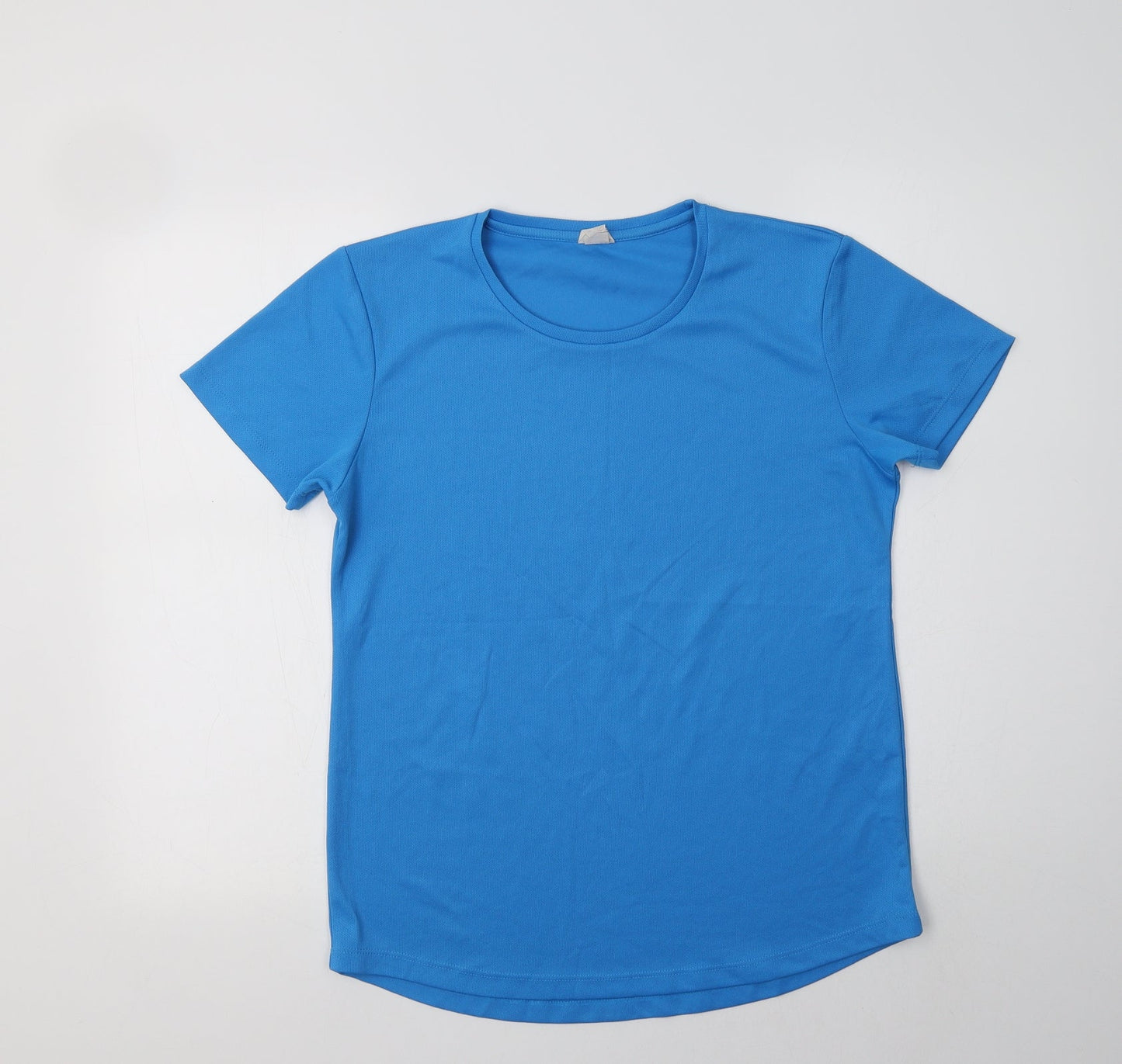 Womens UK Size M Preworn Blue Basic T-Shirt