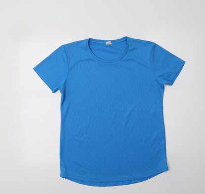Womens UK Size M Preworn Blue Basic T-Shirt