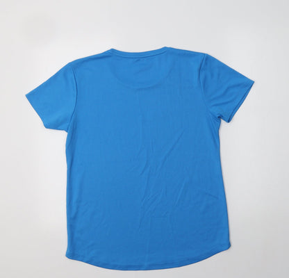 Womens UK Size M Preworn Blue Basic T-Shirt