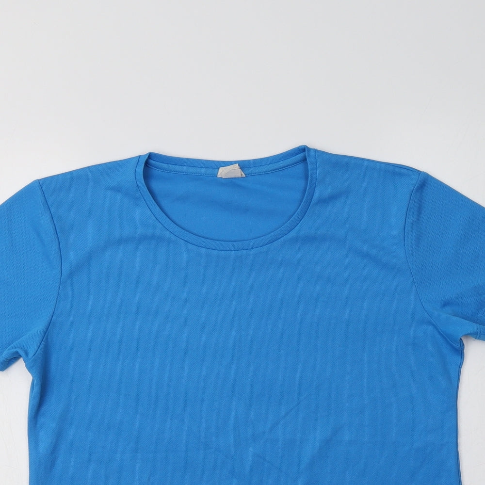 Womens UK Size M Preworn Blue Basic T-Shirt
