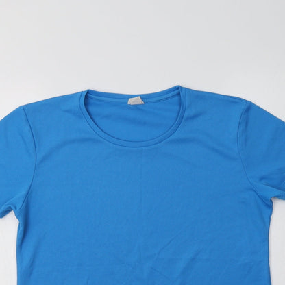 Womens UK Size M Preworn Blue Basic T-Shirt