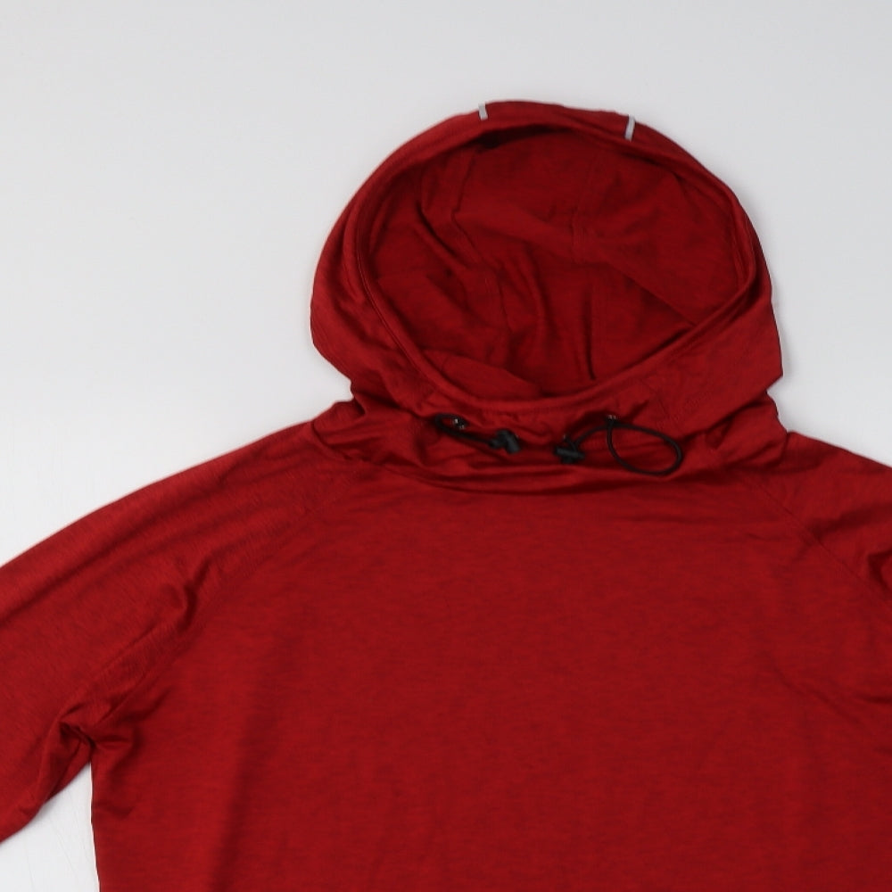 Awdis Womens Red  Polyester Pullover Hoodie Size L