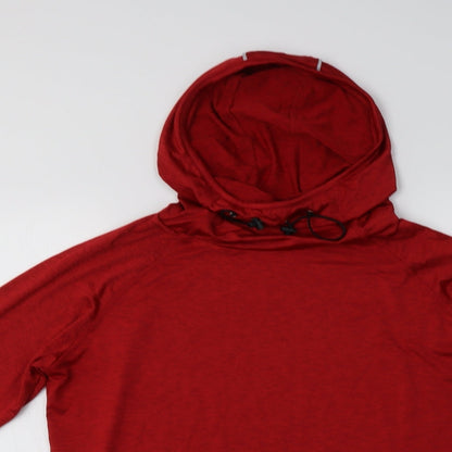 Awdis Womens Red  Polyester Pullover Hoodie Size L