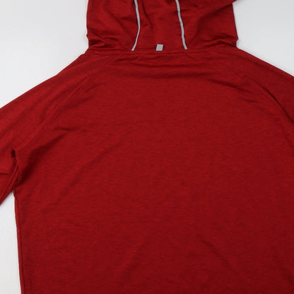 Awdis Womens Red  Polyester Pullover Hoodie Size L