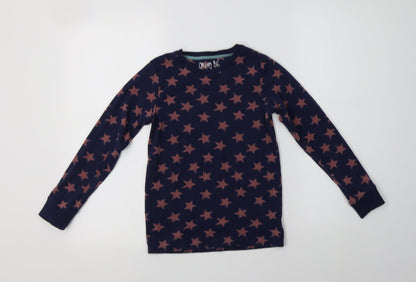 NEXT Girls Blue Geometric Cotton Top Pyjama Top Size 9-10 Years   - Star Print
