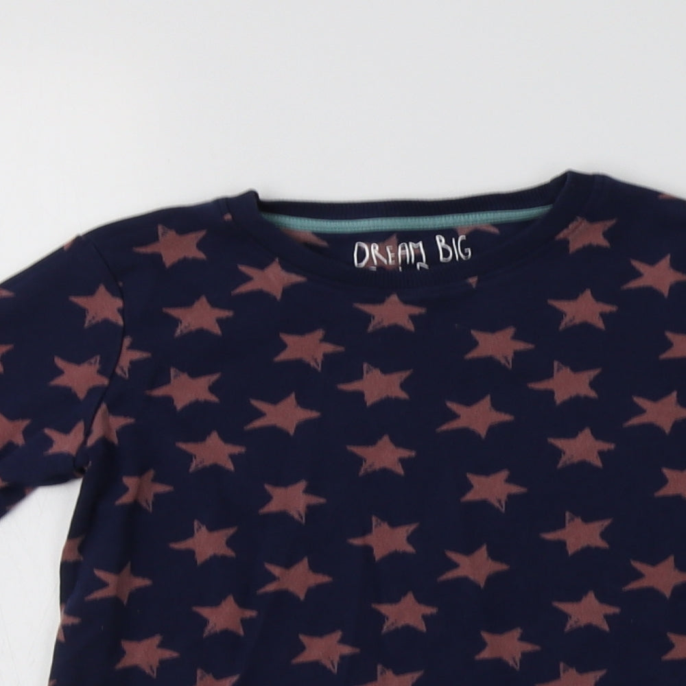 NEXT Girls Blue Geometric Cotton Top Pyjama Top Size 9-10 Years   - Star Print