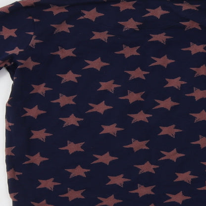 NEXT Girls Blue Geometric Cotton Top Pyjama Top Size 9-10 Years   - Star Print
