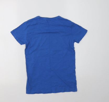 Urban Outlaws Boys Blue  Cotton Basic Polo Size 9-10 Years Crew Neck