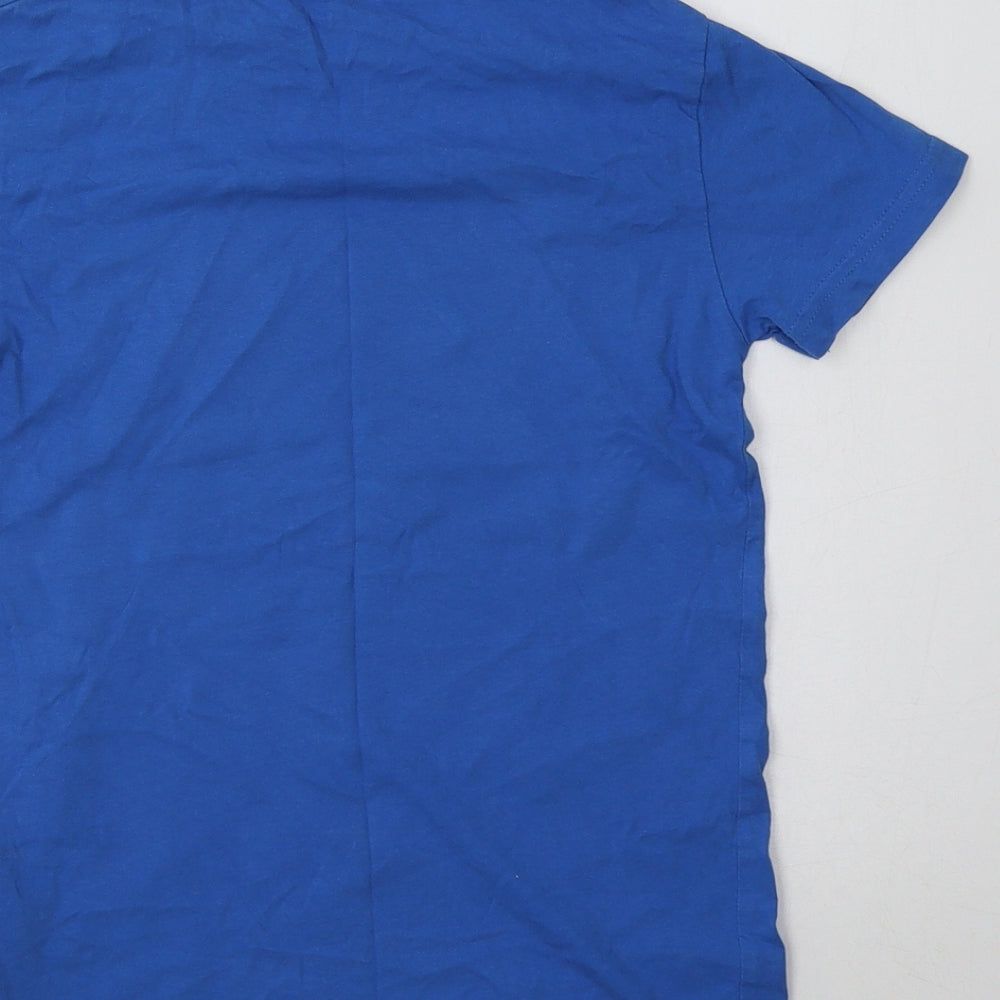 Urban Outlaws Boys Blue  Cotton Basic Polo Size 9-10 Years Crew Neck