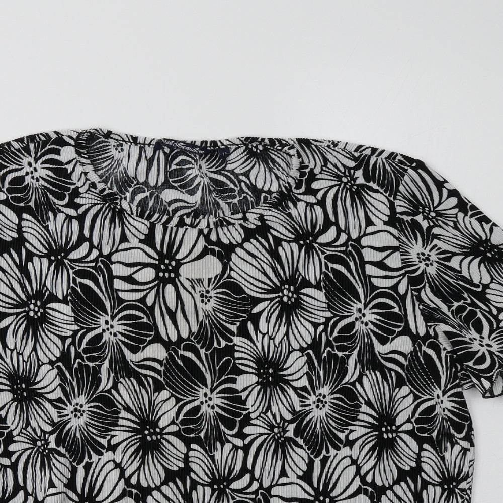 Womens UK Size 14 Sarah Hamilton Black Basic Blouse