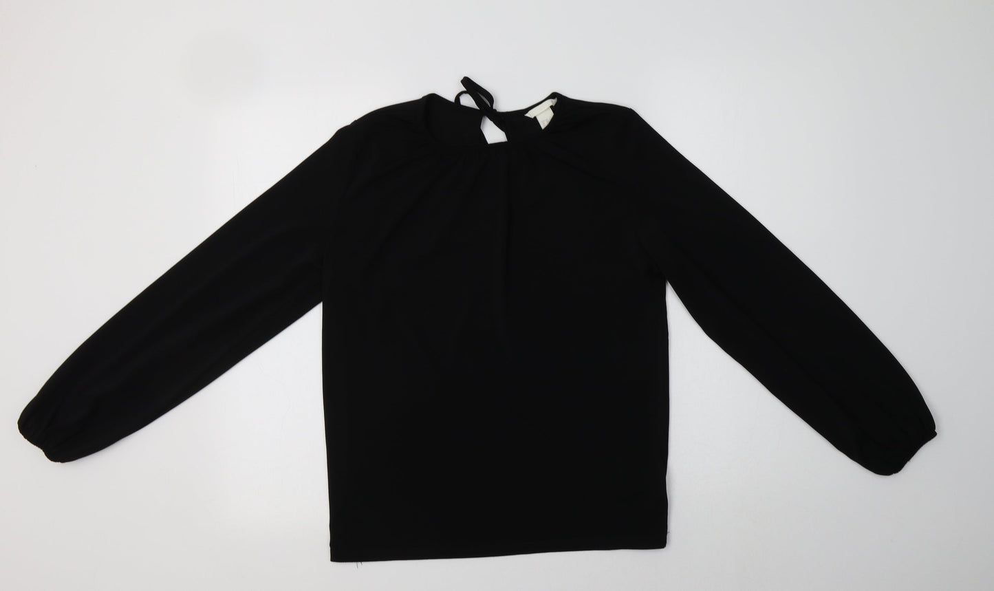 Womens UK Size XS H&M Black Basic Blouse