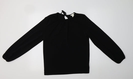 Womens UK Size XS H&M Black Basic Blouse