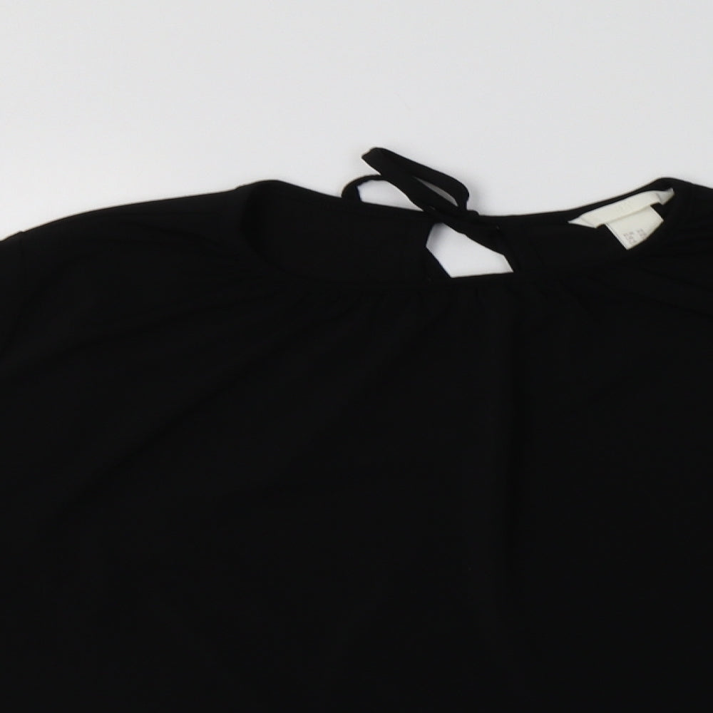 Womens UK Size XS H&M Black Basic Blouse