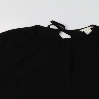 Womens UK Size XS H&M Black Basic Blouse