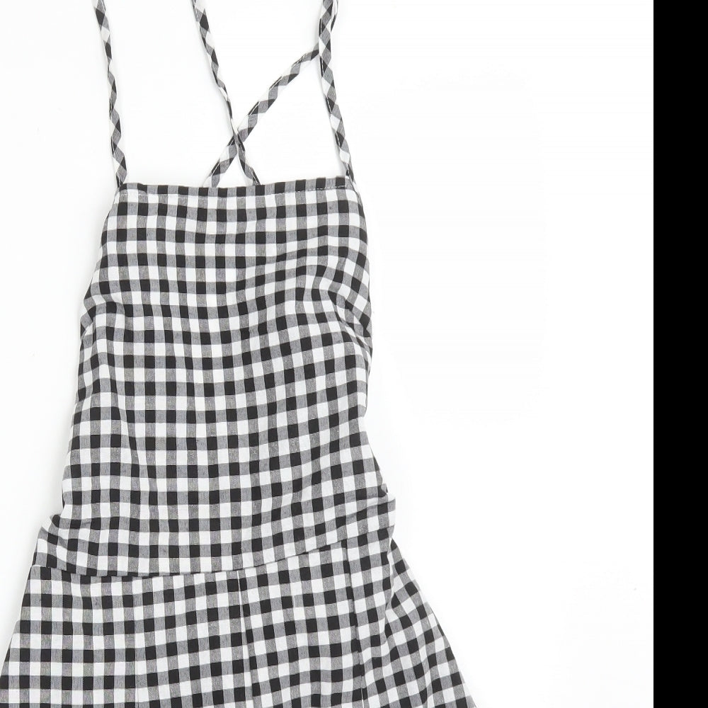 SheIn Womens Multicoloured Check Cotton Playsuit One-Piece Size S