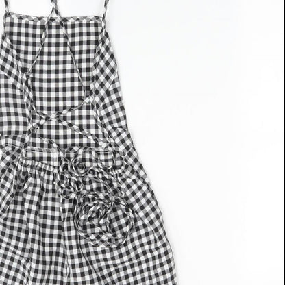 SheIn Womens Multicoloured Check Cotton Playsuit One-Piece Size S