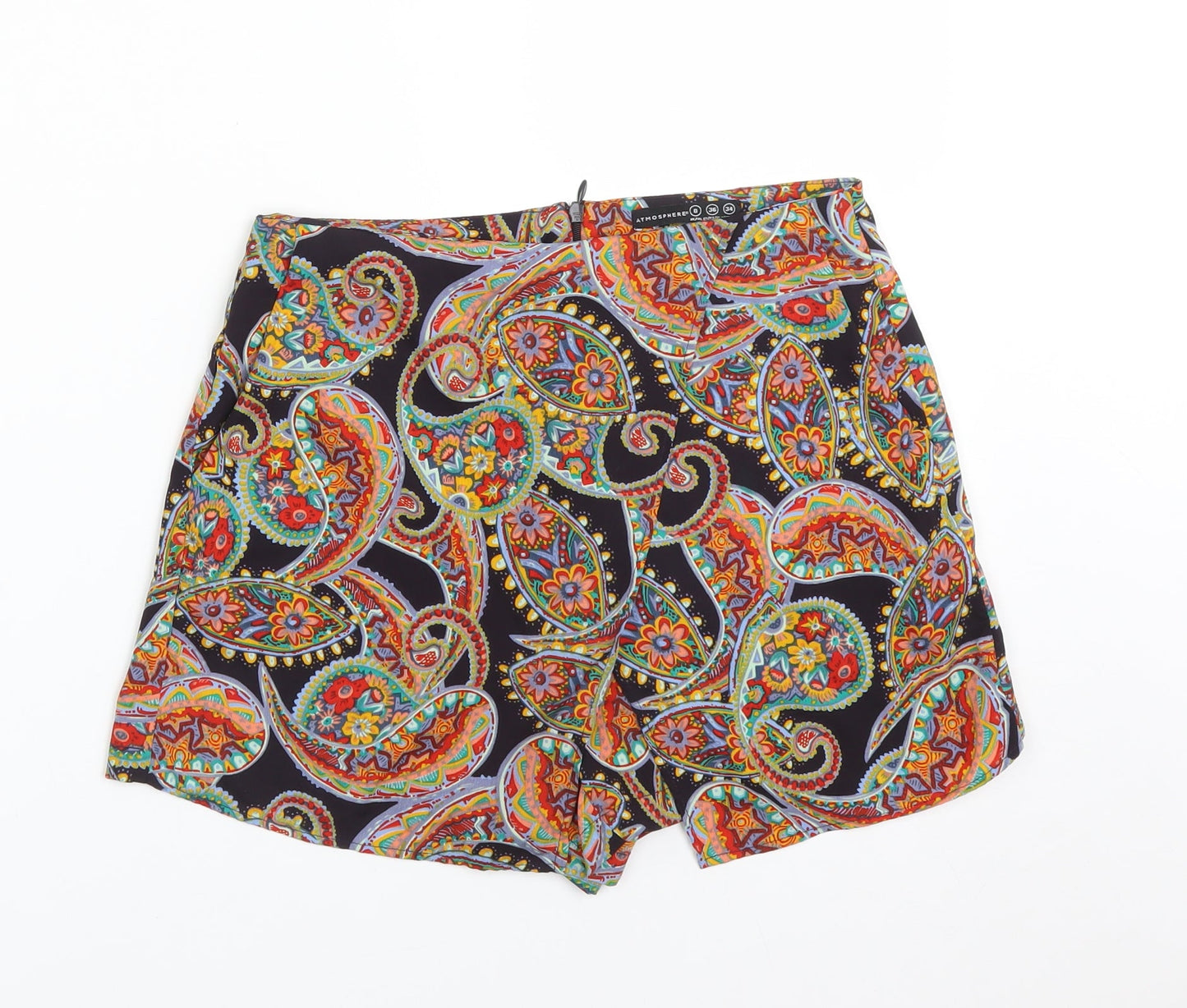 Atmosphere Womens Multicoloured Paisley Polyester Wrap Shorts Size 8 L3 in Regular