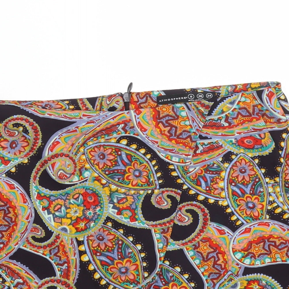 Atmosphere Womens Multicoloured Paisley Polyester Wrap Shorts Size 8 L3 in Regular