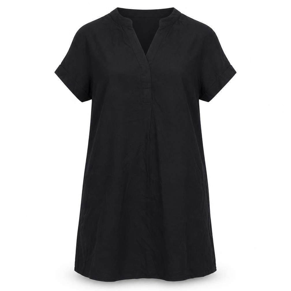 H7M Womens Black  Viscose A-Line  Size S  V-Neck