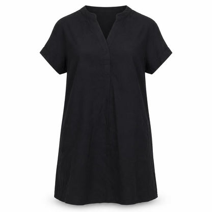 H7M Womens Black  Viscose A-Line  Size S  V-Neck