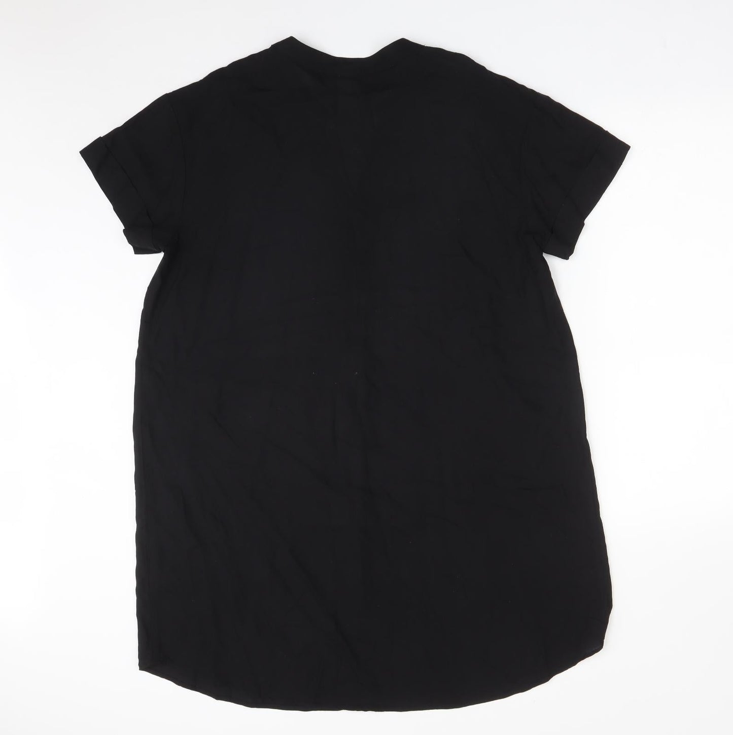 H7M Womens Black  Viscose A-Line  Size S  V-Neck