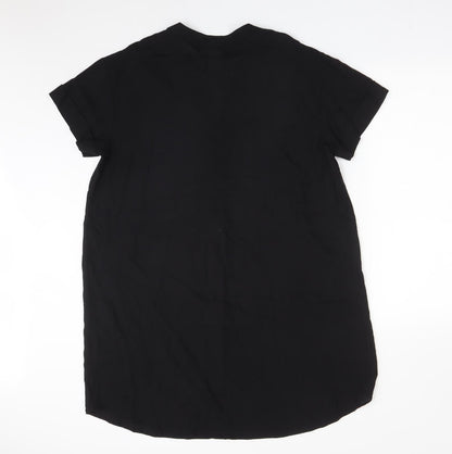 H7M Womens Black  Viscose A-Line  Size S  V-Neck