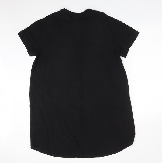 H7M Womens Black  Viscose A-Line  Size S  V-Neck