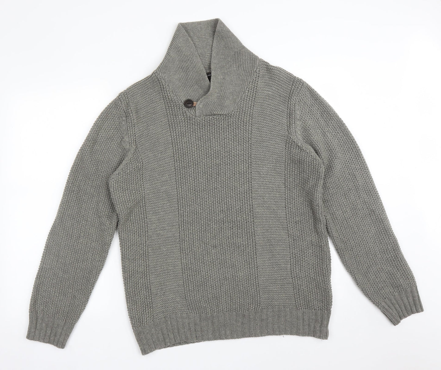 Peacocks Mens Green High Neck  Acrylic Pullover Jumper Size L