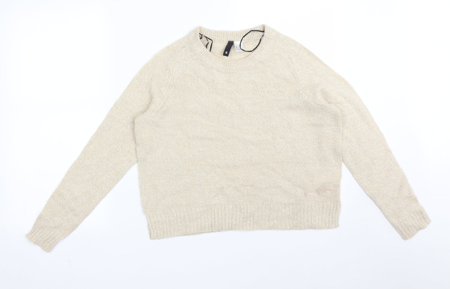 Womens UK Size S H&M Beige Basic T-Shirt