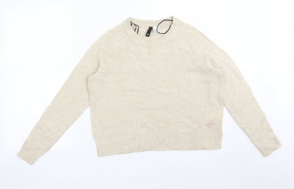 Womens UK Size S H&M Beige Basic T-Shirt