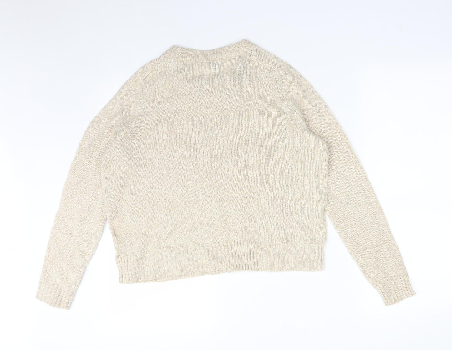 Womens UK Size S H&M Beige Basic T-Shirt