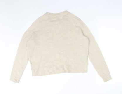 Womens UK Size S H&M Beige Basic T-Shirt